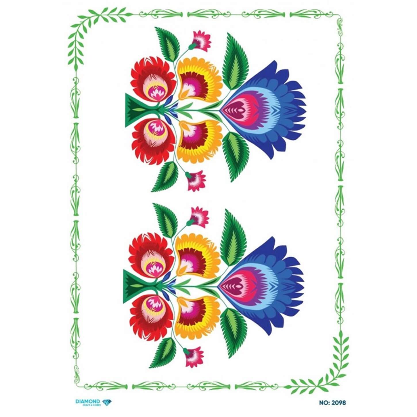 ديكوباج ورق الأرز الماسي 2098