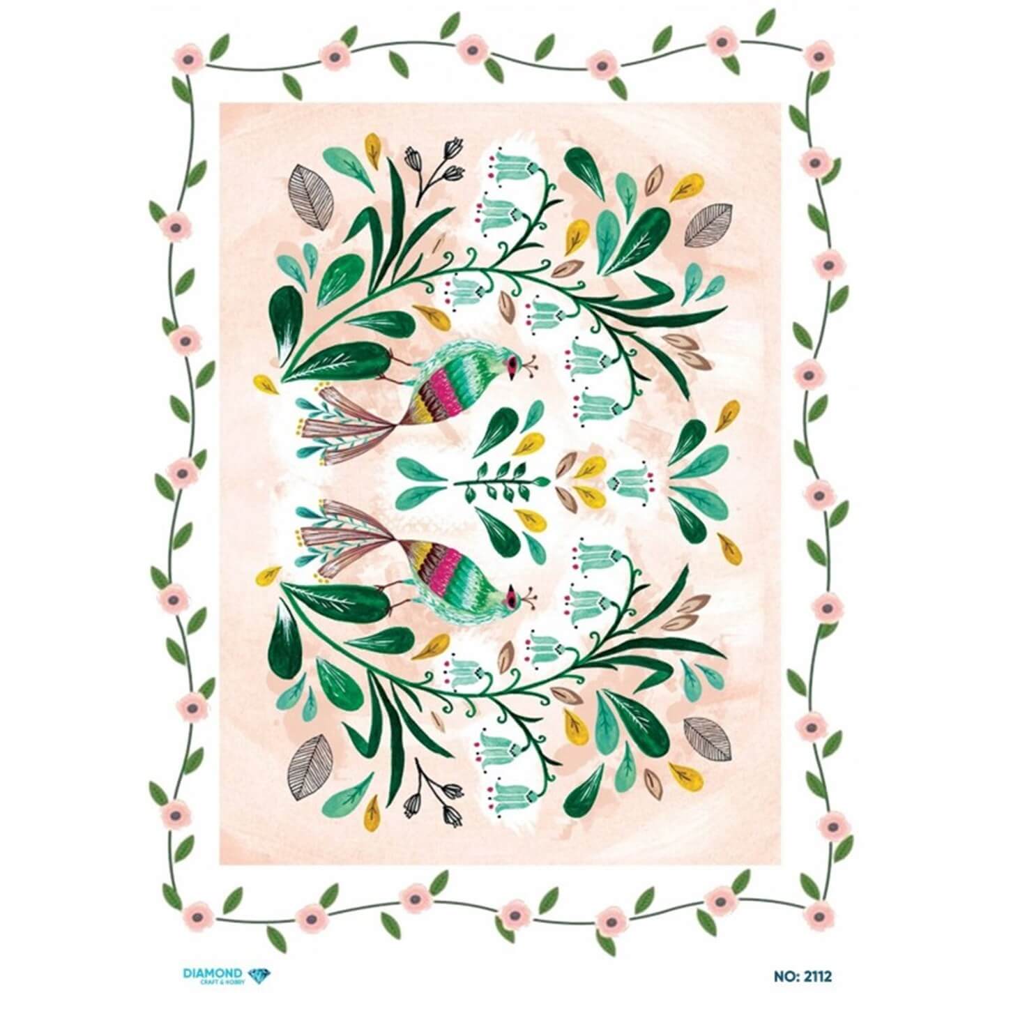 ديكوباج ورق الأرز الماسي 2112