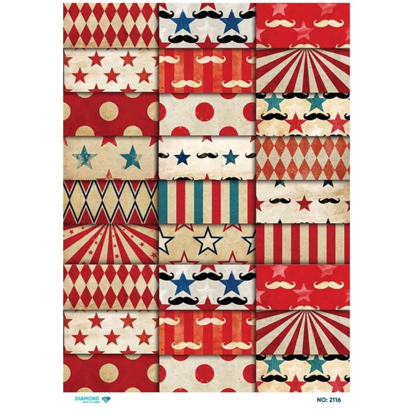 ديكوباج ورق الأرز الماسي 2116