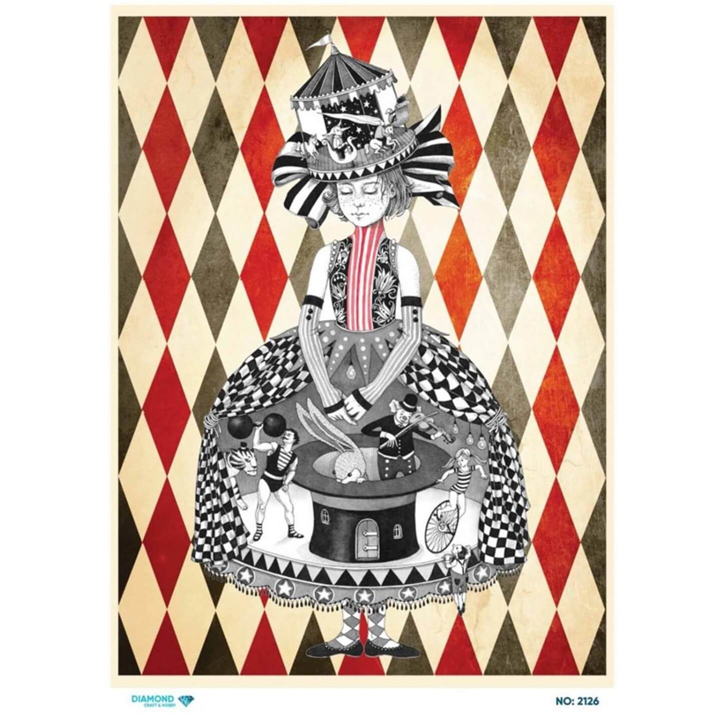 ديكوباج ورق الأرز الماسي 2126