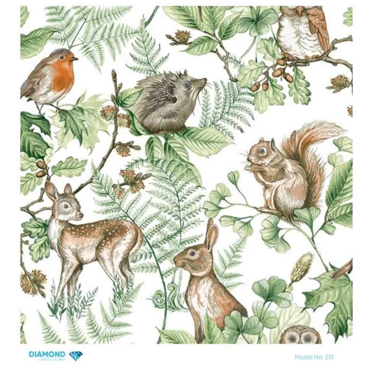 Декупаж рисовой бумагой с ромбами 213