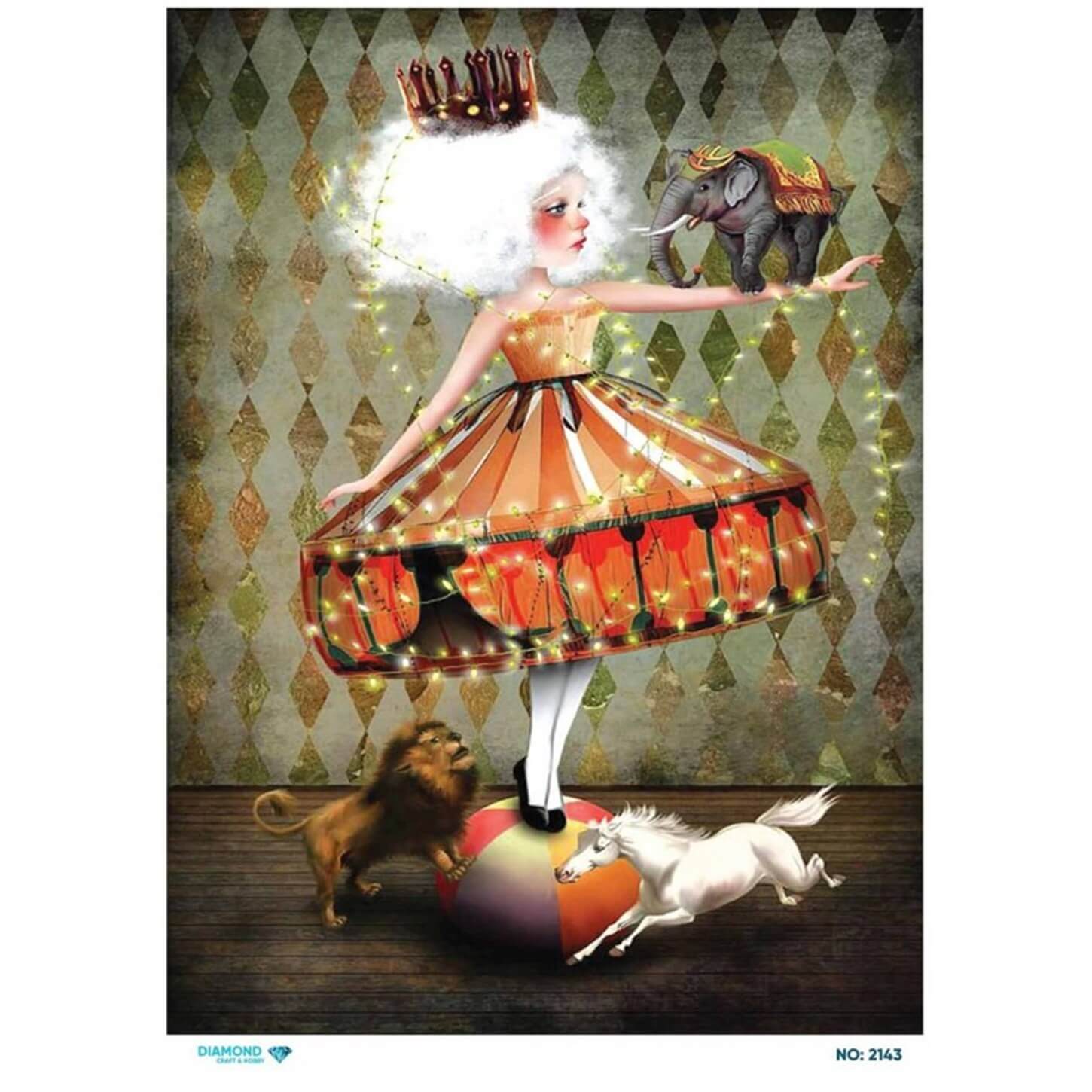 ديكوباج ورق الأرز الماسي 2143