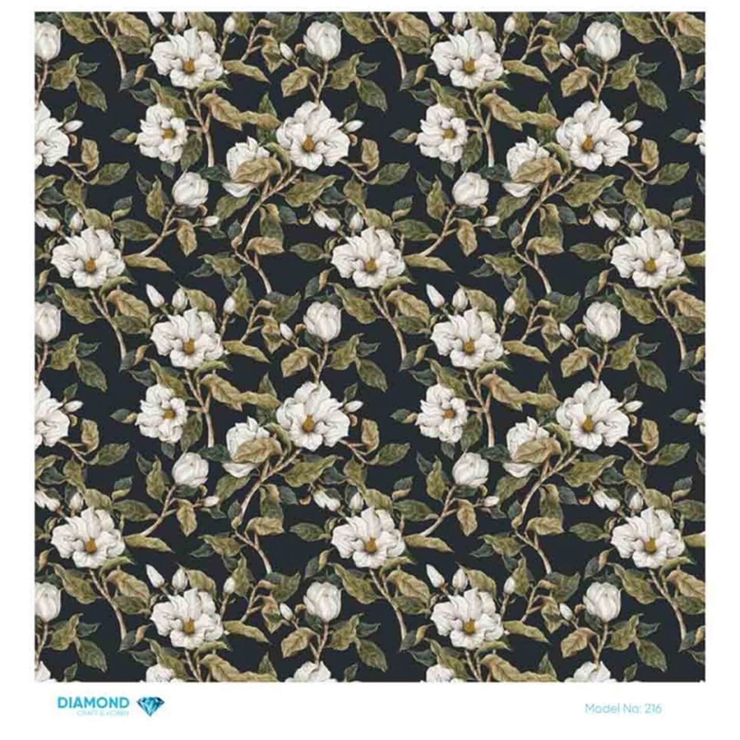 Декупаж рисовой бумагой ромб 216