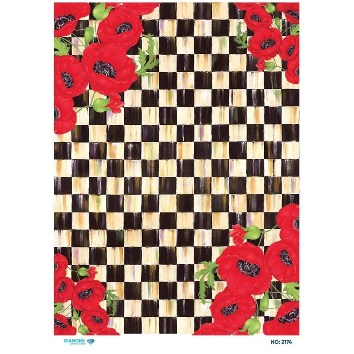 ديكوباج ورق الأرز الماسي 2174