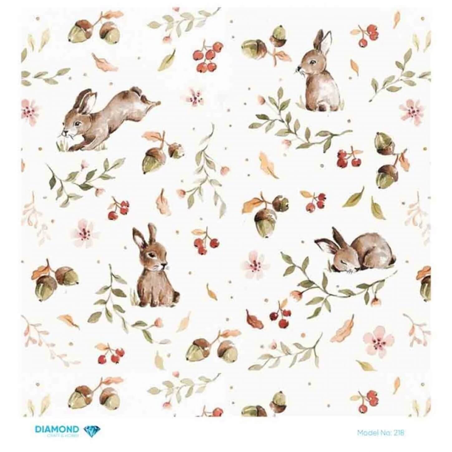 Декупаж рисовой бумагой ромб 218