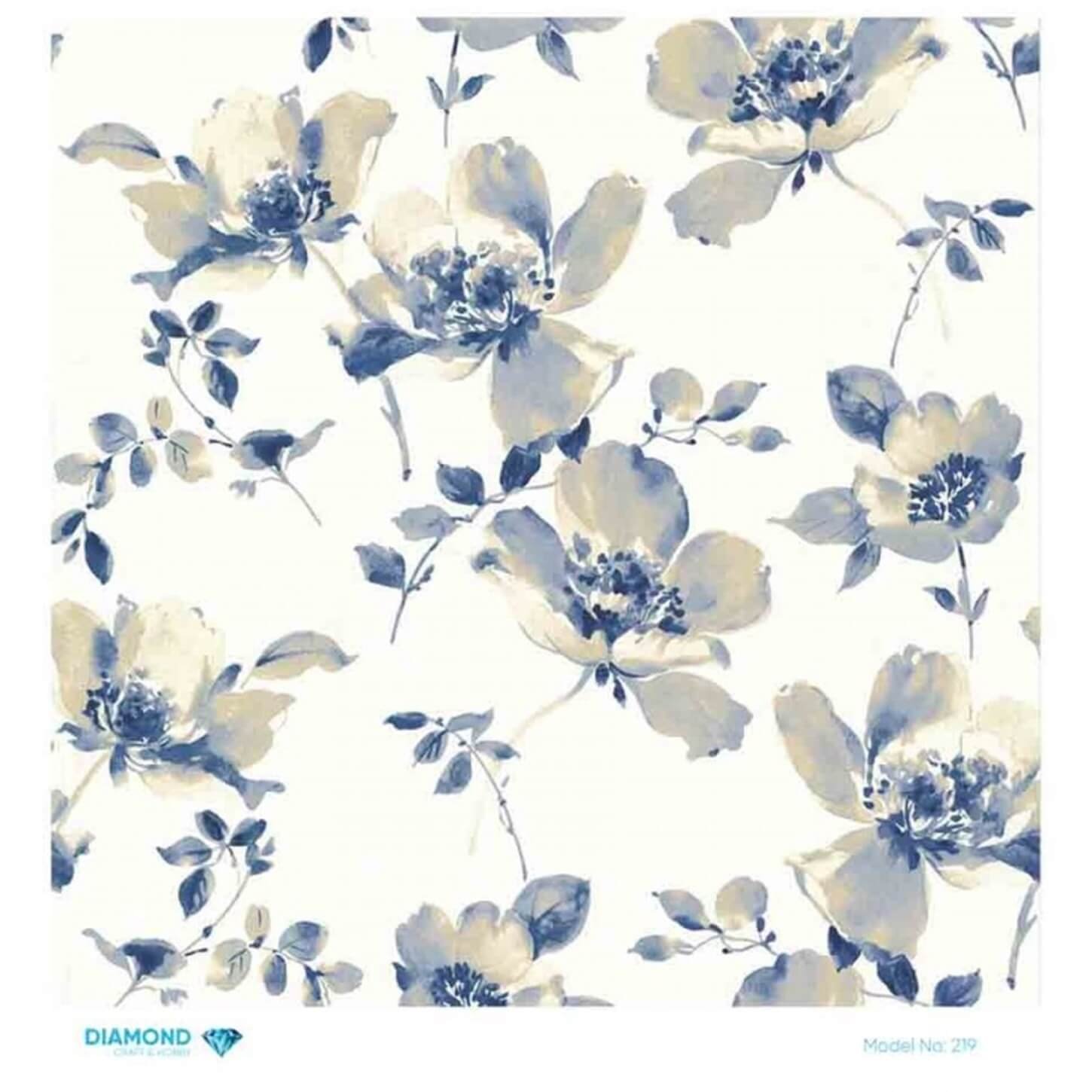 Декупаж рисовой бумагой с бриллиантами 219