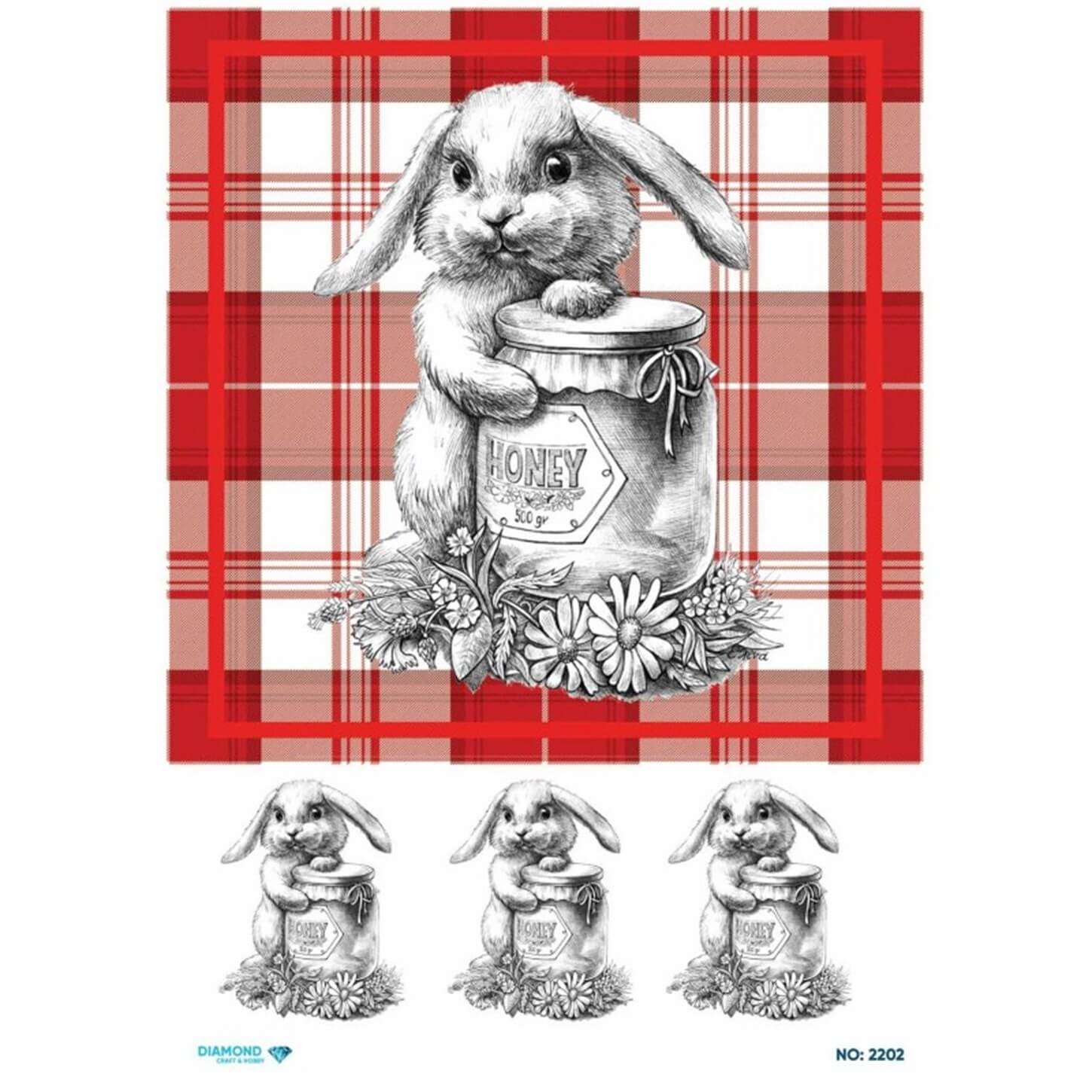 ديكوباج ورق الأرز الماسي 2202