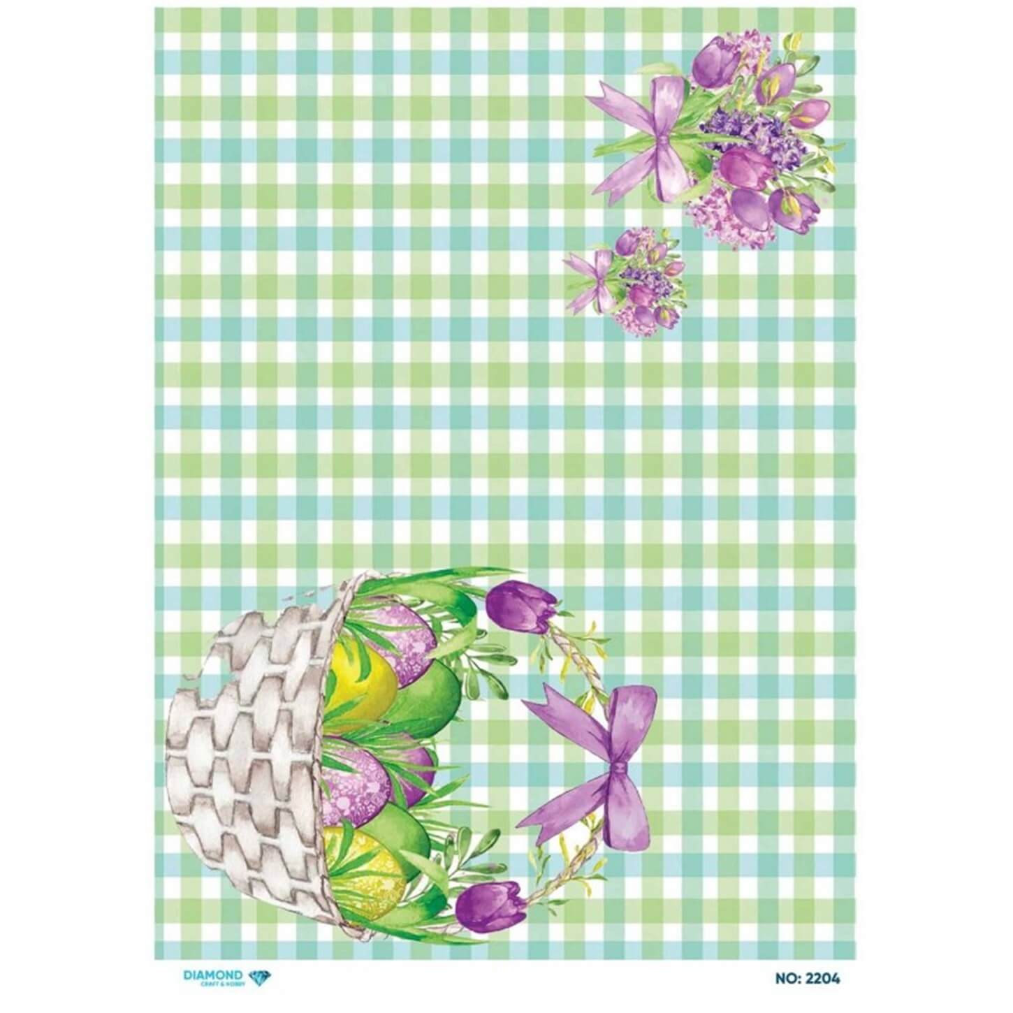 ديكوباج ورق الأرز الماسي 2204