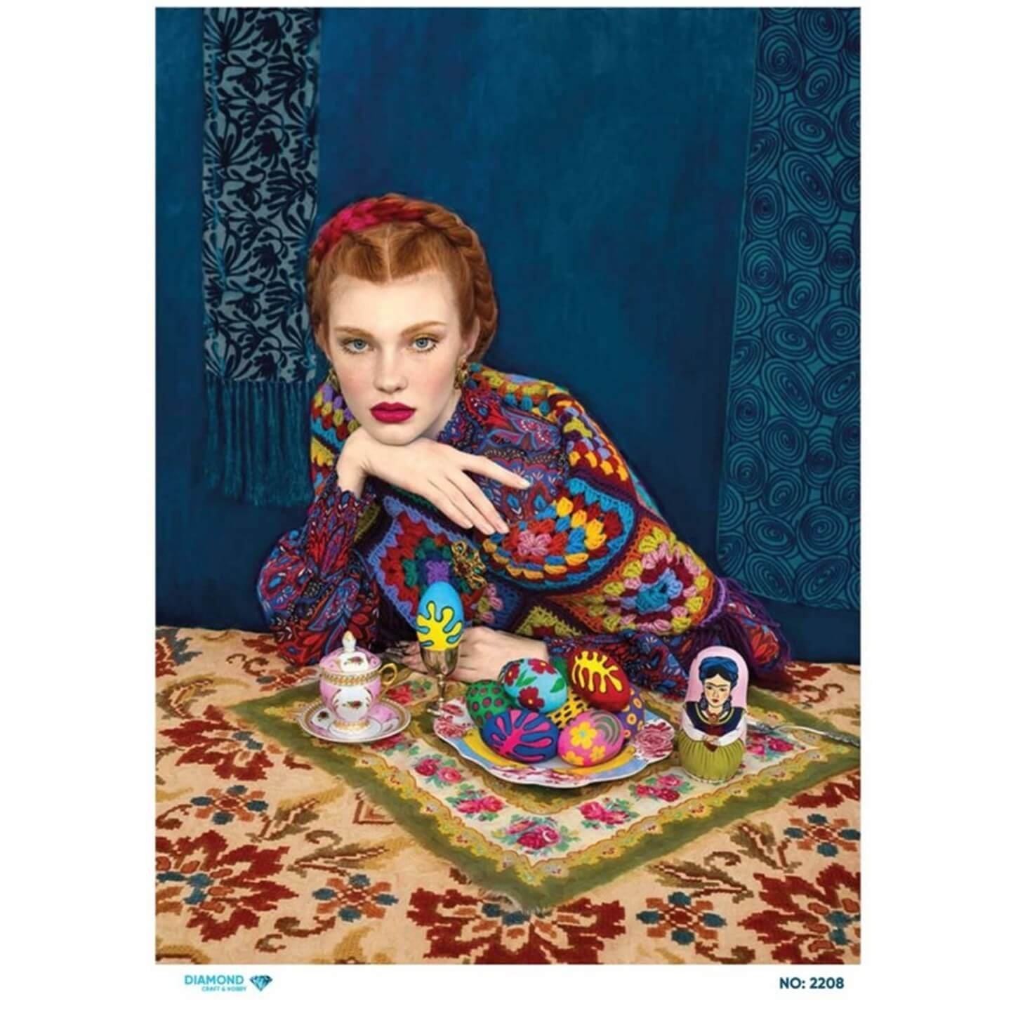 ديكوباج ورق الأرز الماسي 2208