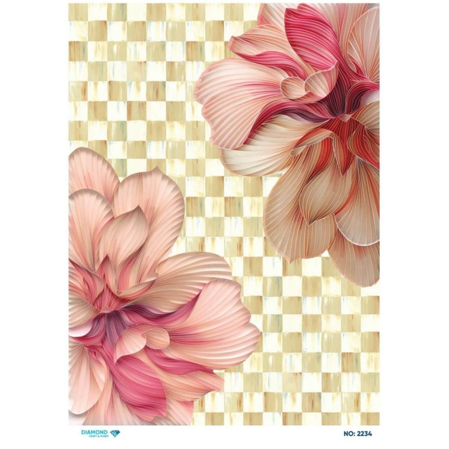 ديكوباج ورق الأرز الماسي 2234