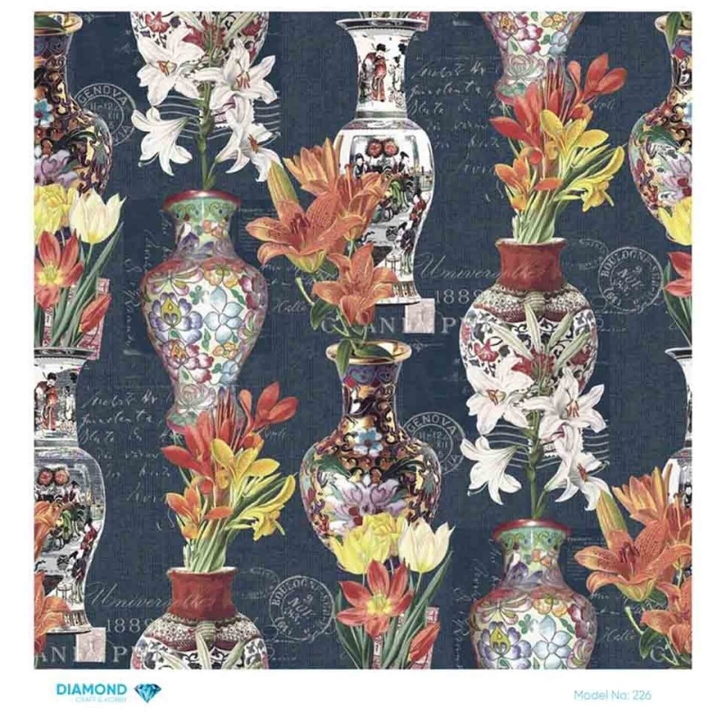 Декупаж рисовой бумагой ромб 226