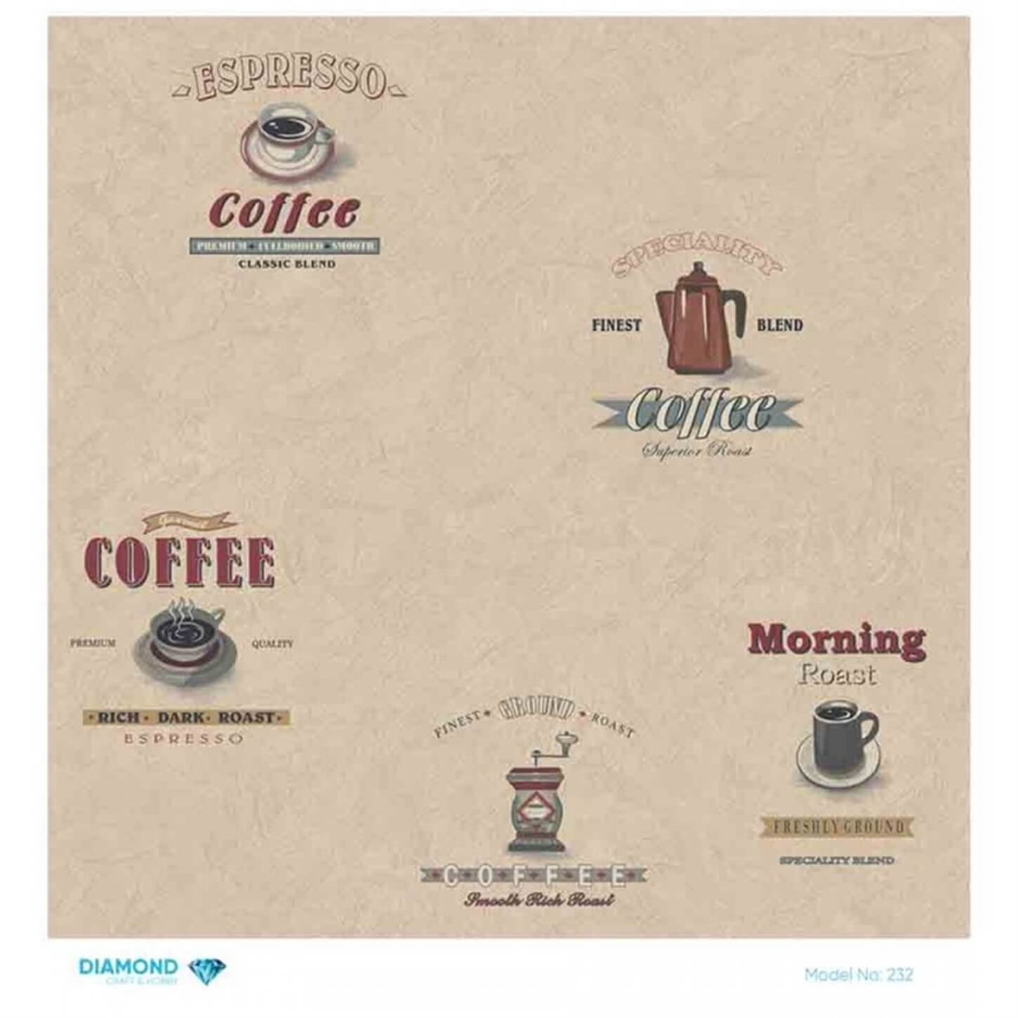 Декупаж рисовой бумагой ромб 232