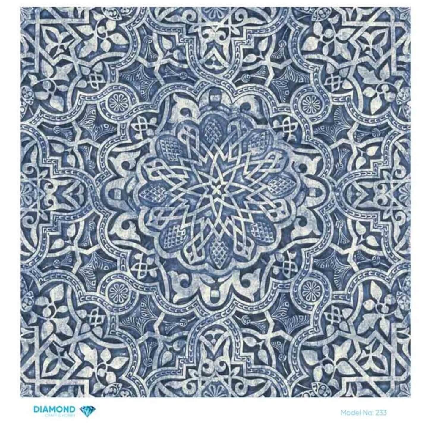 Декупаж рисовой бумагой ромб 233