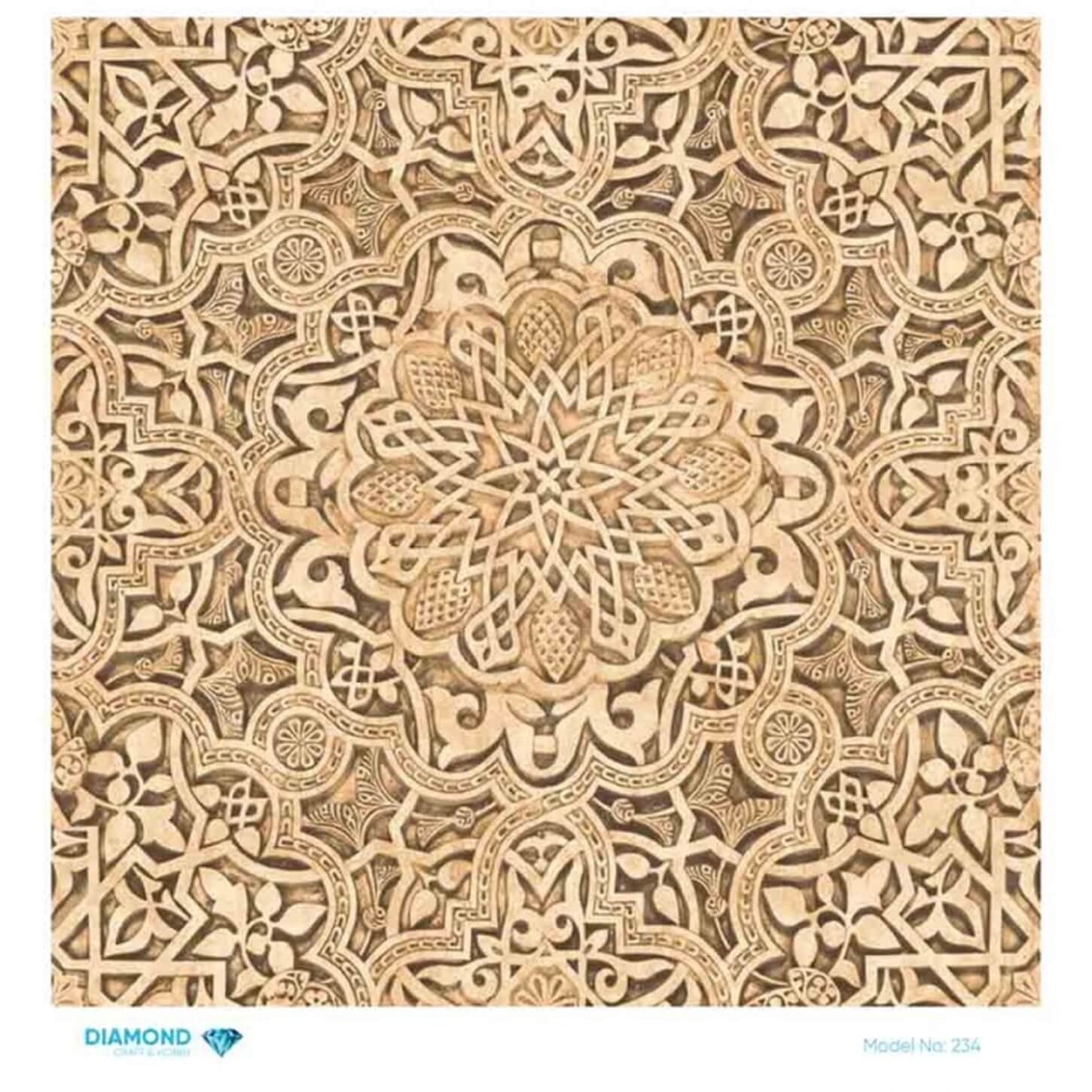 Декупаж рисовой бумагой ромб 234