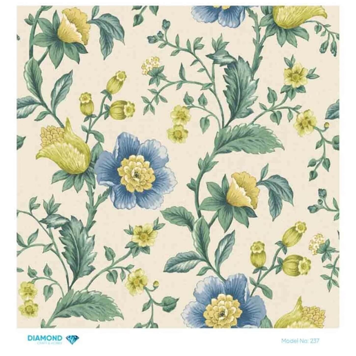 Декупаж рисовой бумагой ромб 237