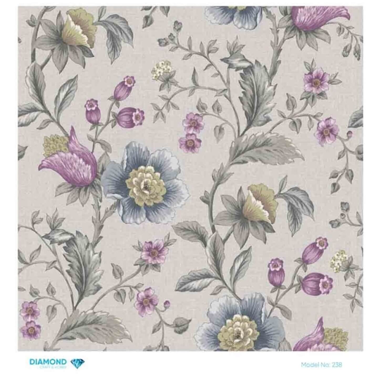 Декупаж рисовой бумагой ромб 238