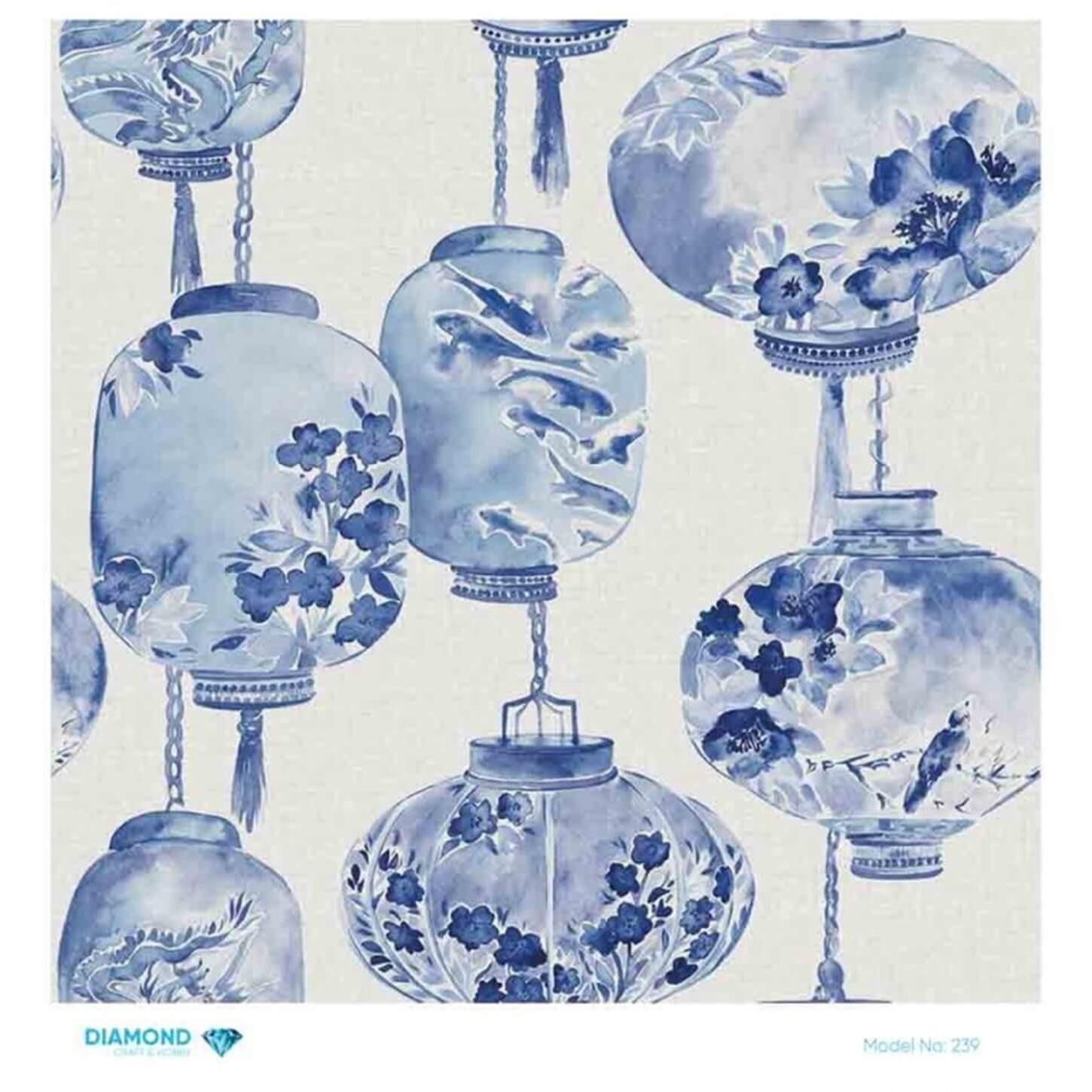 Декупаж рисовой бумагой ромб 239