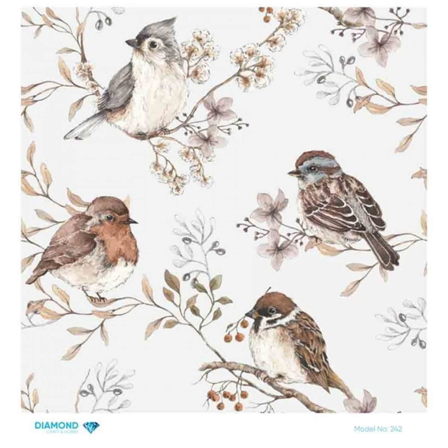 Декупаж рисовой бумагой ромб 242