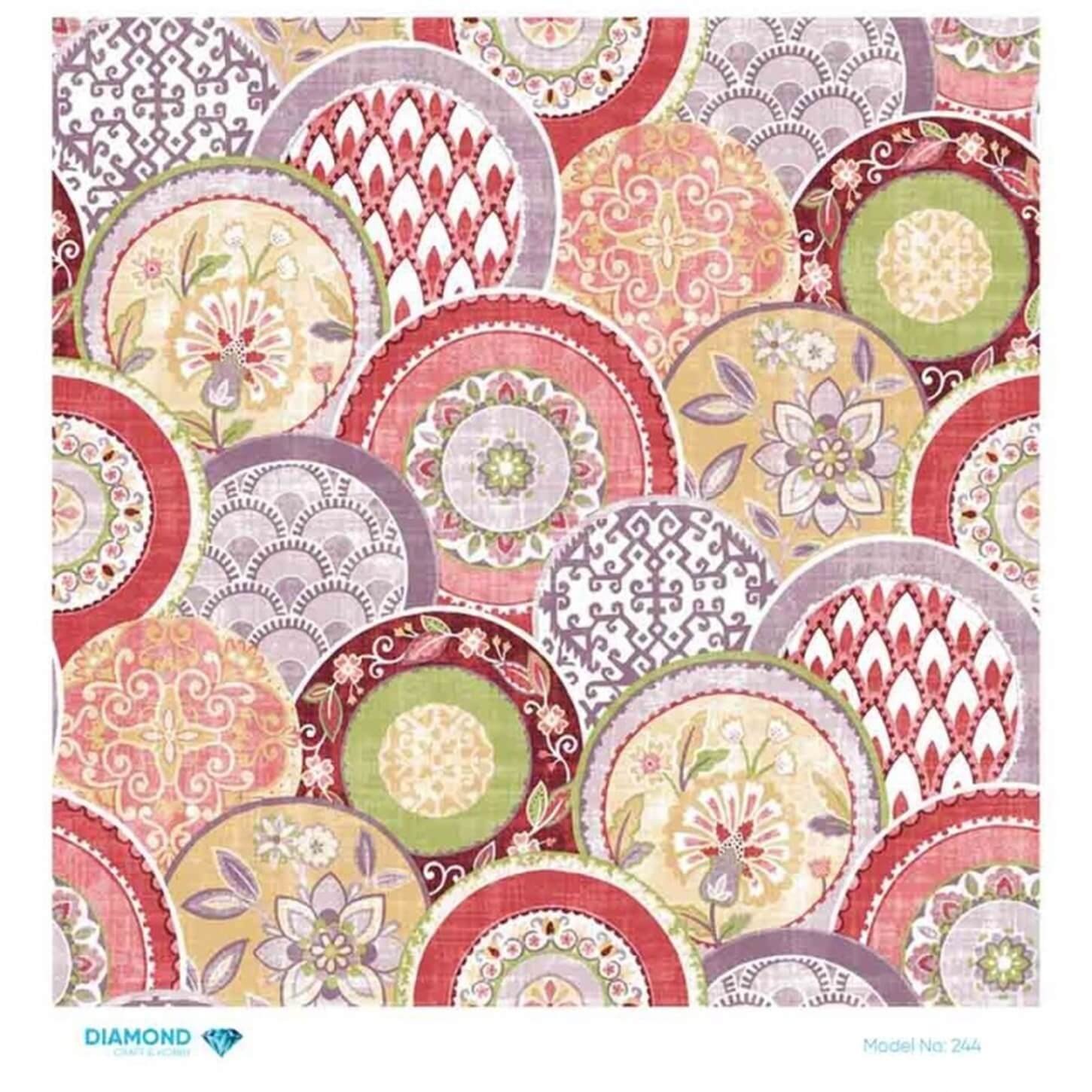 Декупаж рисовой бумагой ромб 244