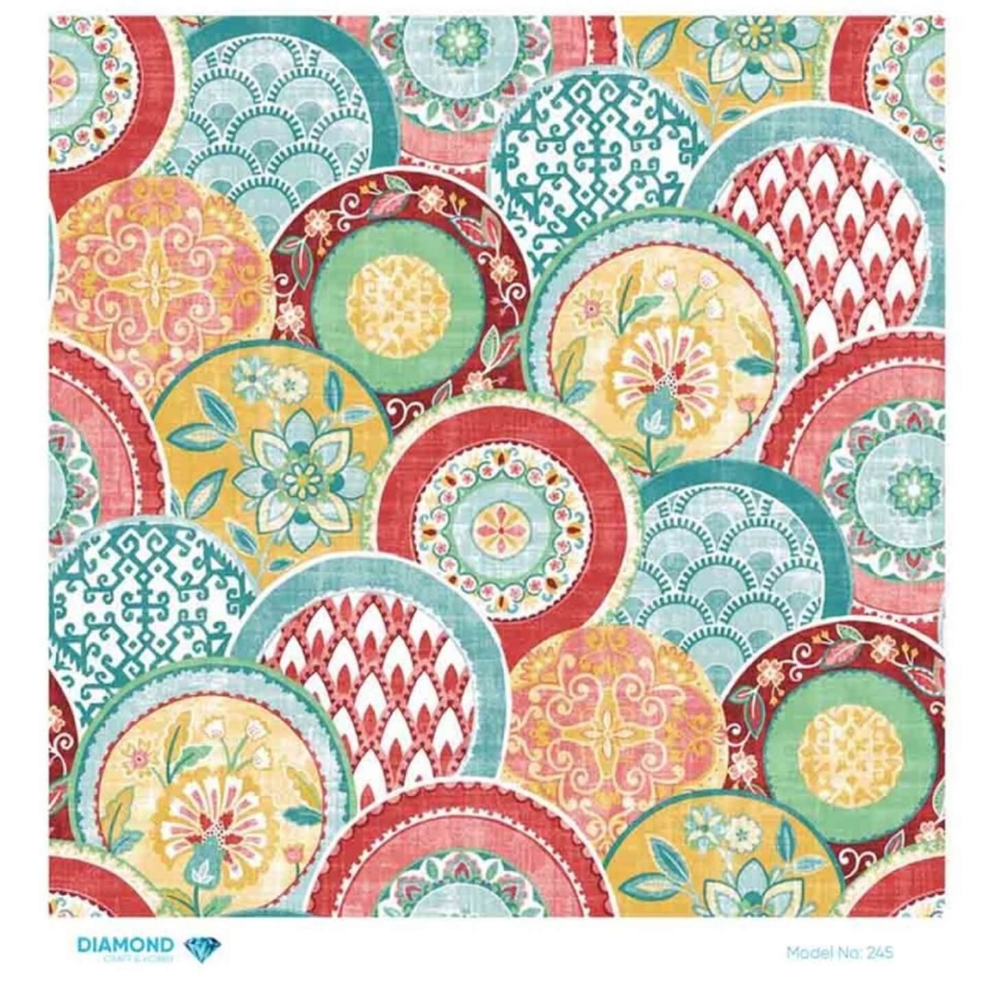 Декупаж рисовой бумагой ромб 245