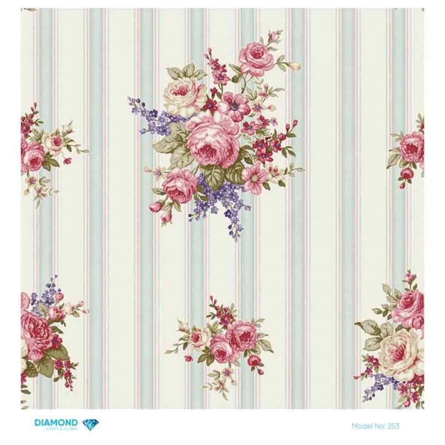 Декупаж рисовой бумагой ромб 253