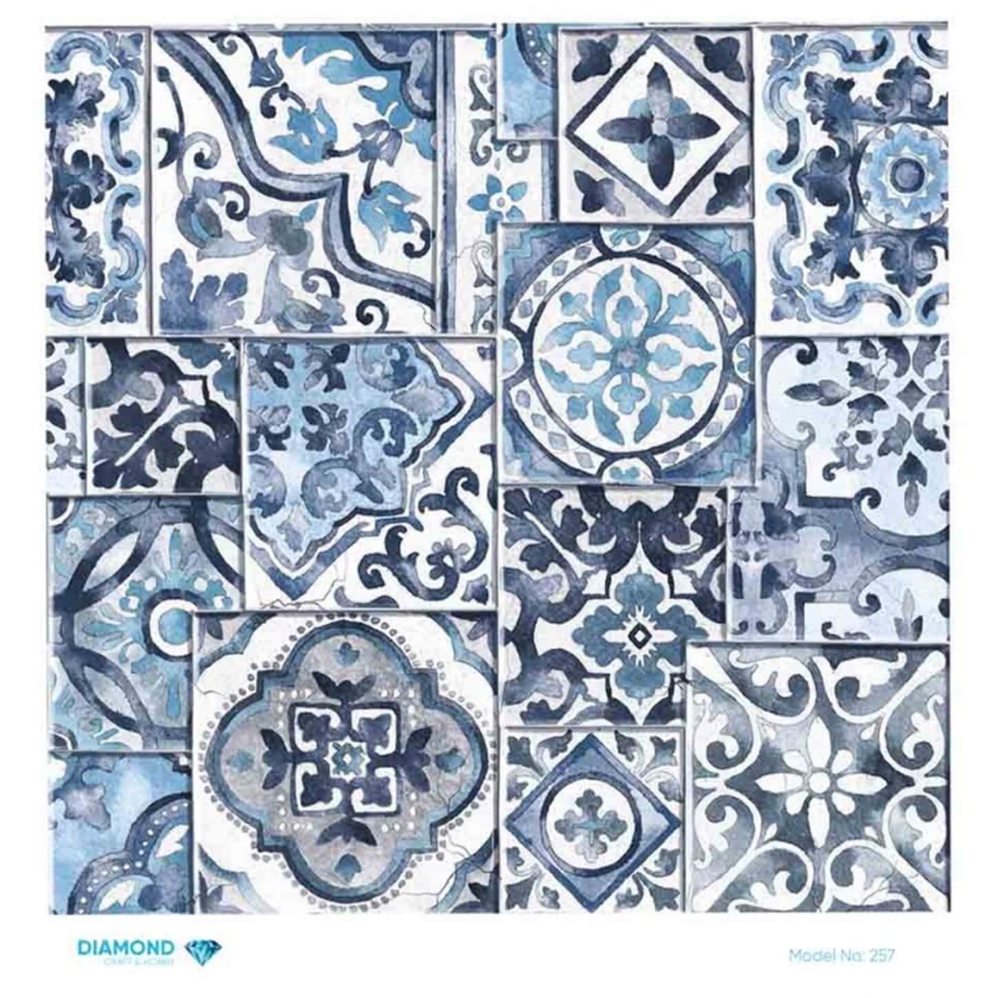 Декупаж рисовой бумагой ромб 257