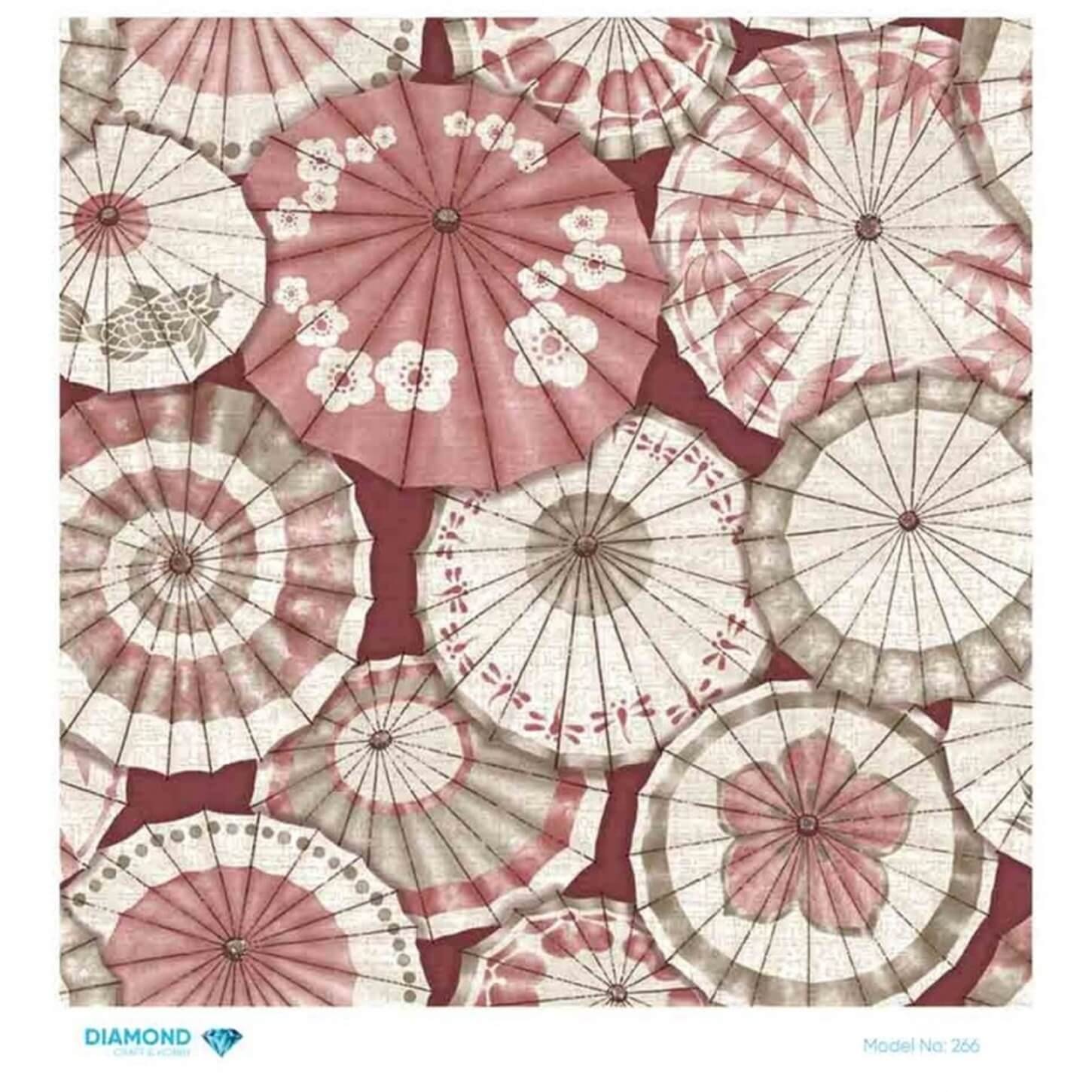 Декупаж рисовой бумагой с ромбами 266