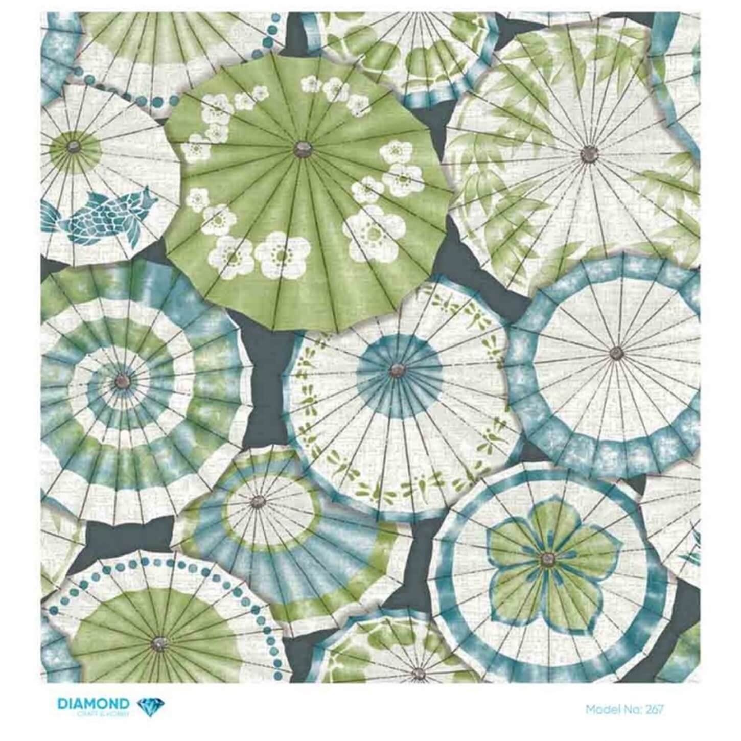 Декупаж рисовой бумагой с бриллиантами 267