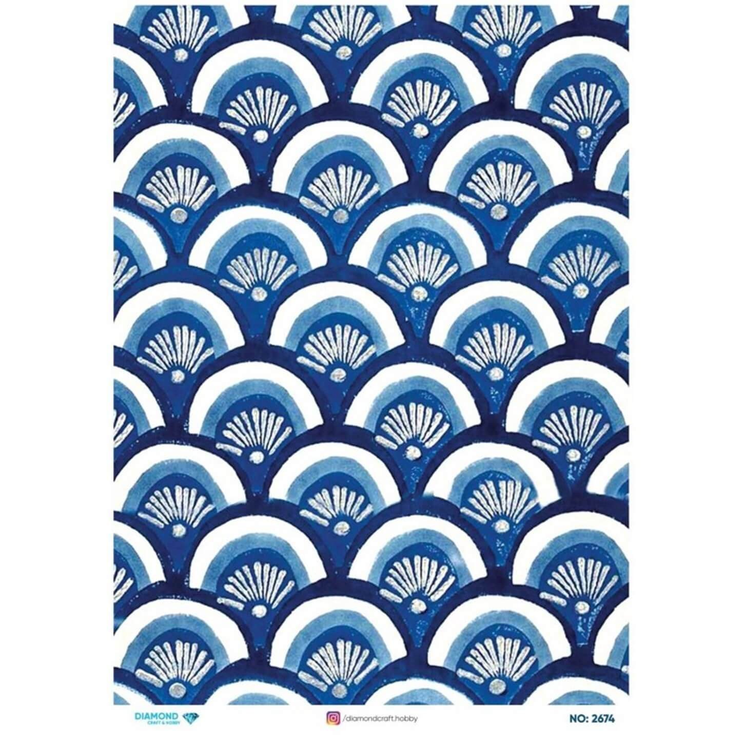 ديكوباج ورق الأرز الماسي 2674