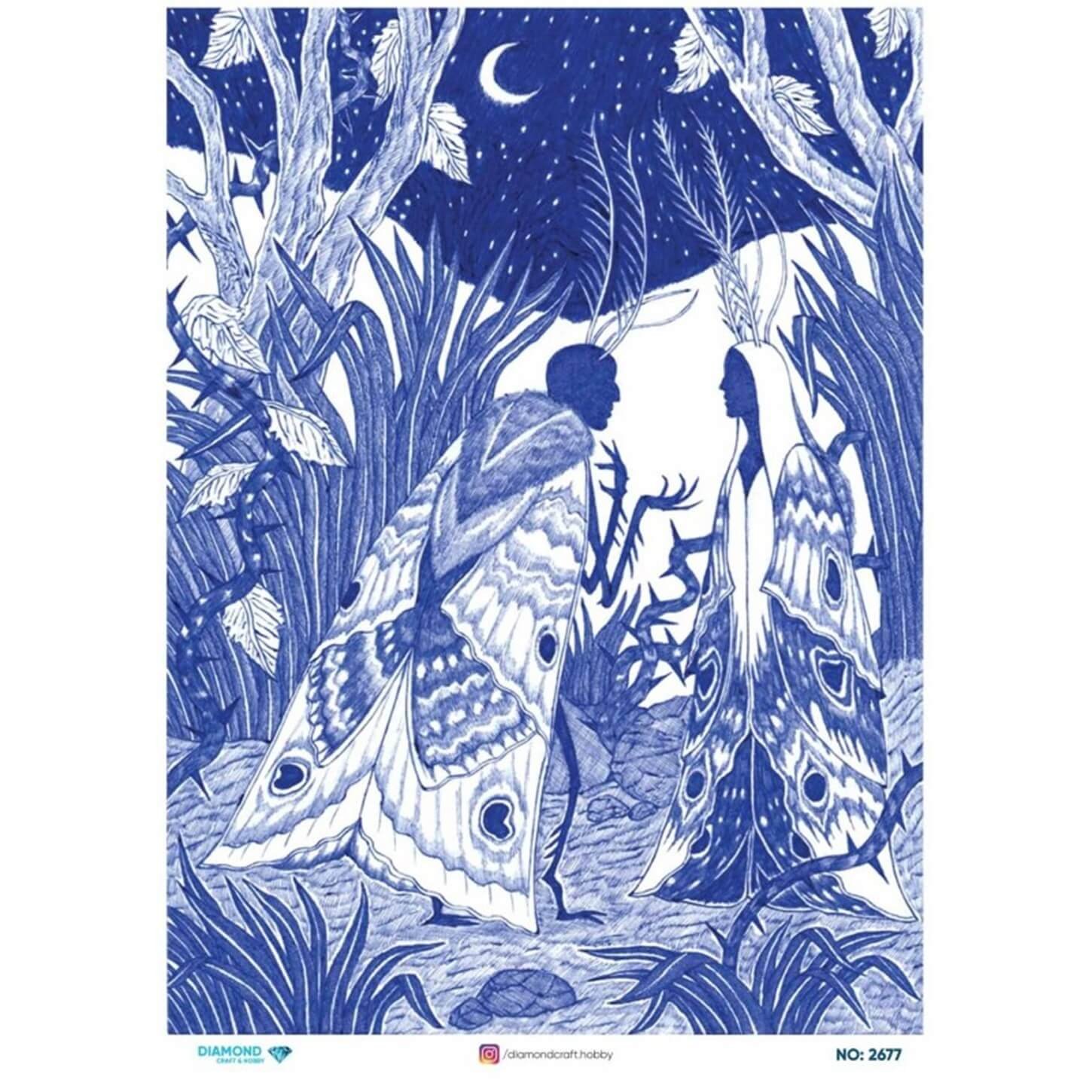 ديكوباج ورق الأرز الماسي 2677