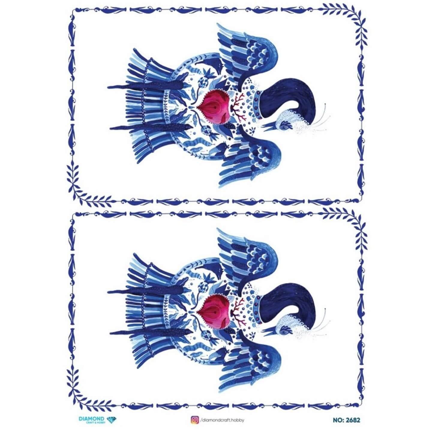 ديكوباج ورق الأرز الماسي 2682