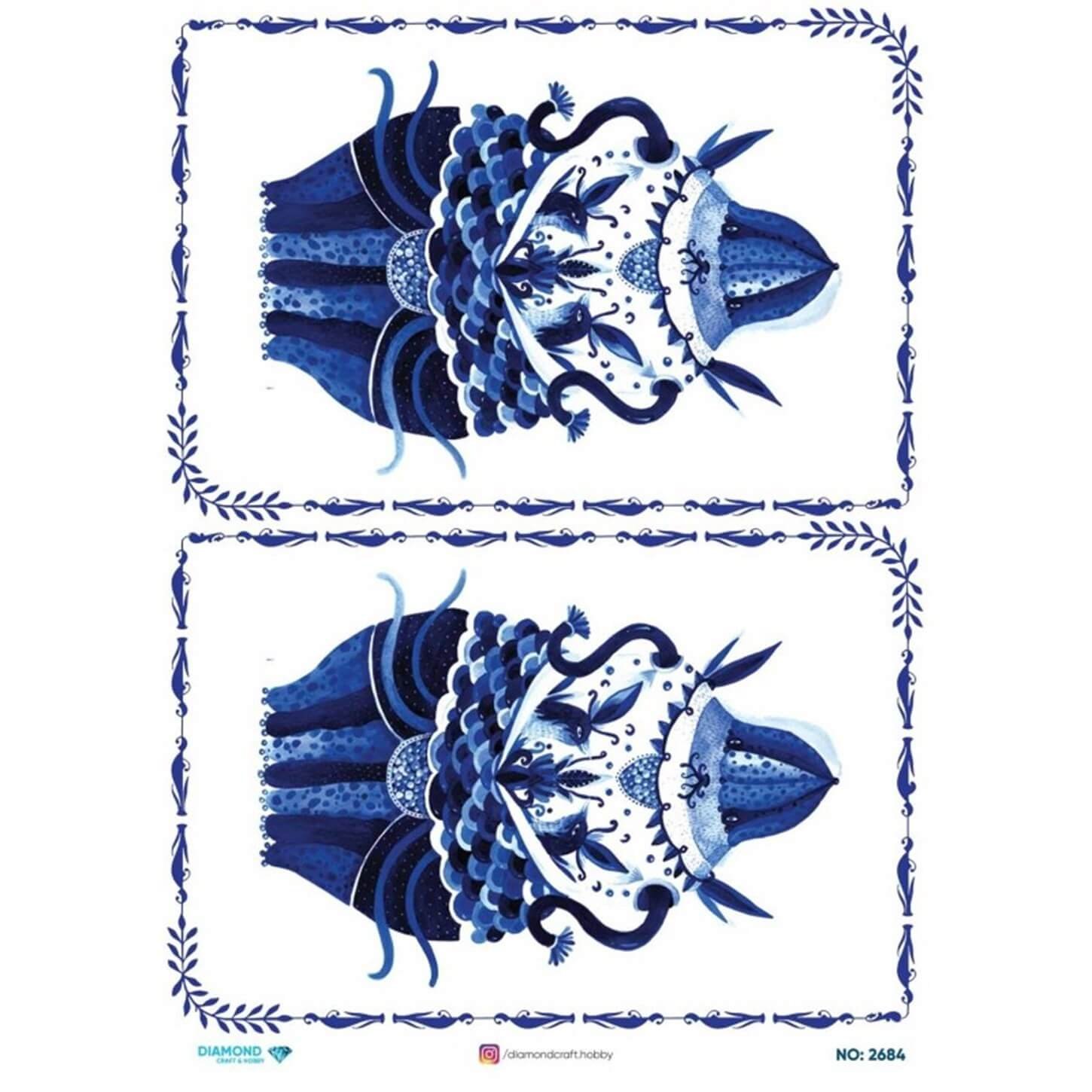 ديكوباج ورق الأرز الماسي 2684