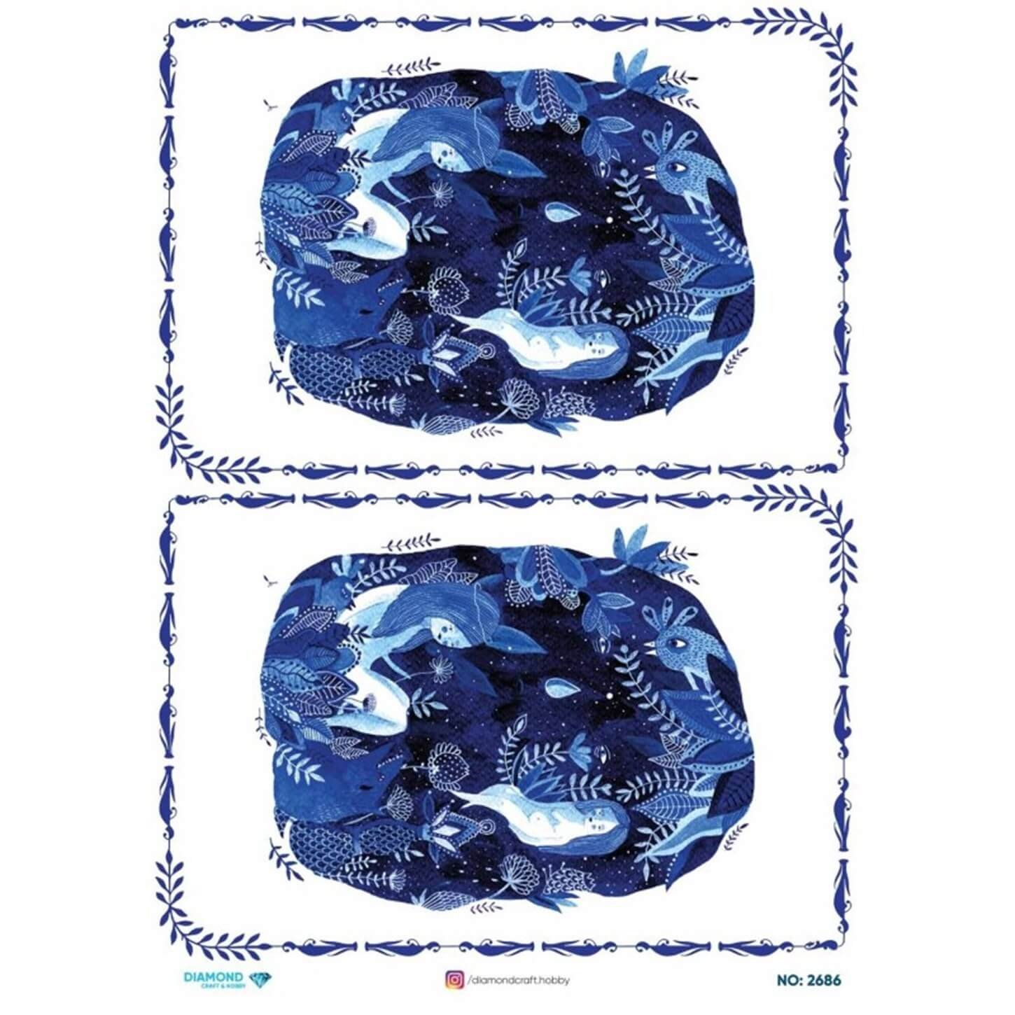 ديكوباج ورق الأرز الماسي 2686