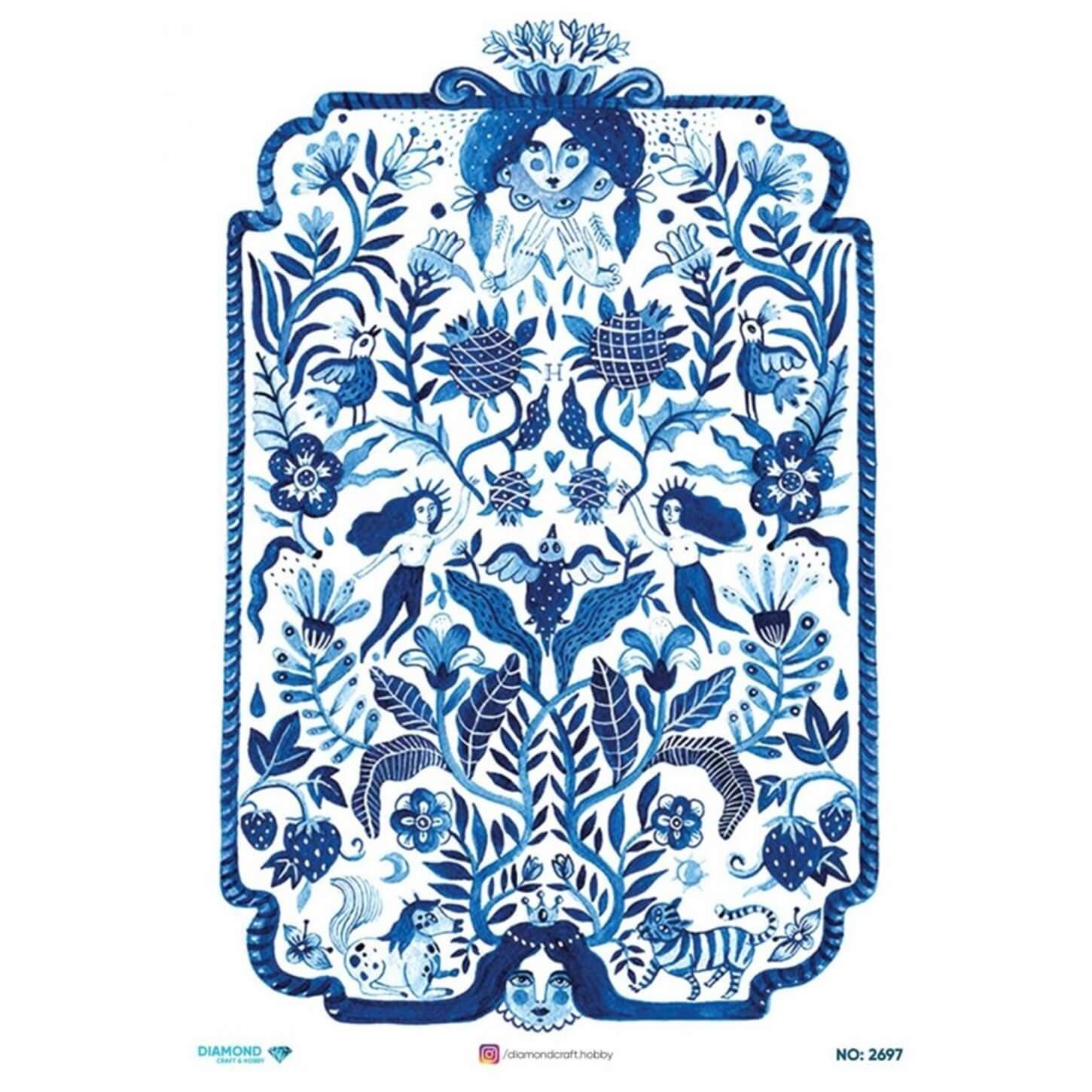 ديكوباج ورق الأرز الماسي 2697