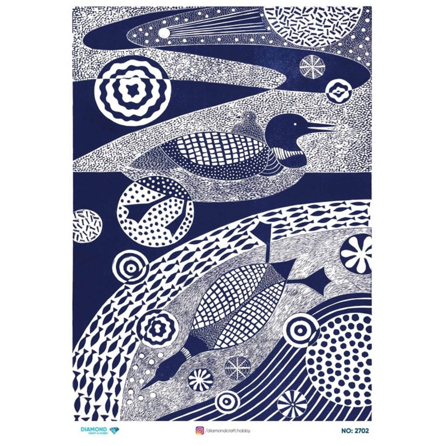 ديكوباج ورق الأرز الماسي 2702