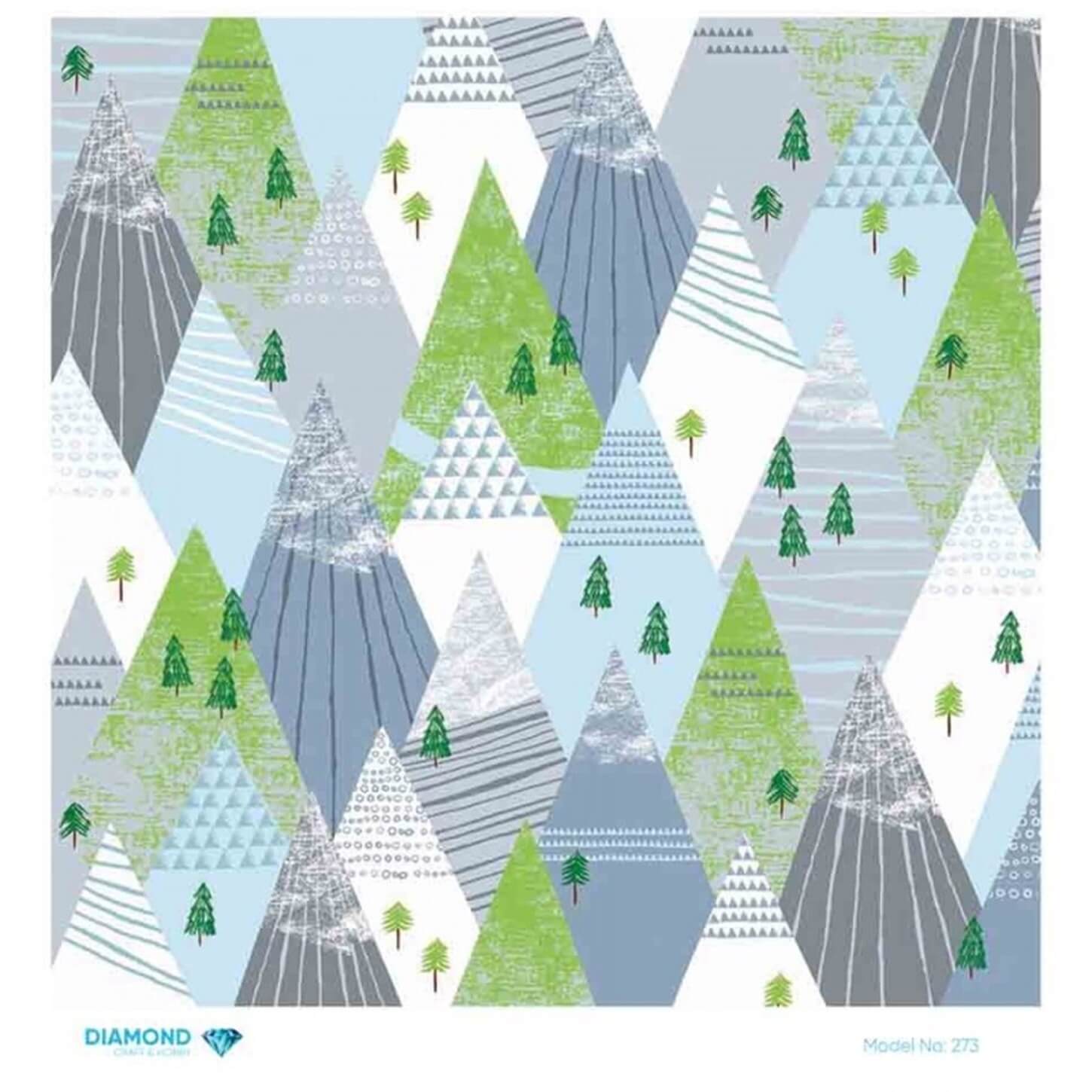 Декупаж рисовой бумагой ромб 273