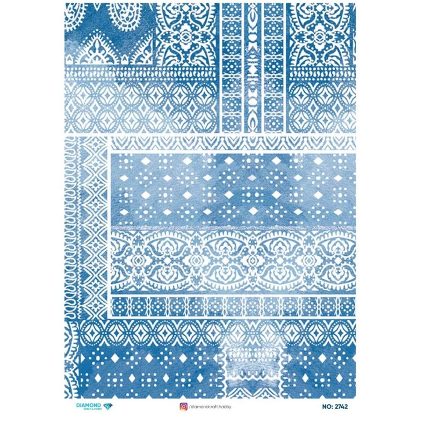 ديكوباج ورق الأرز الماسي 2742