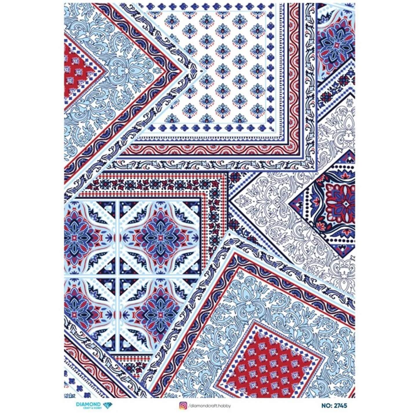 ديكوباج ورق الأرز الماسي 2745