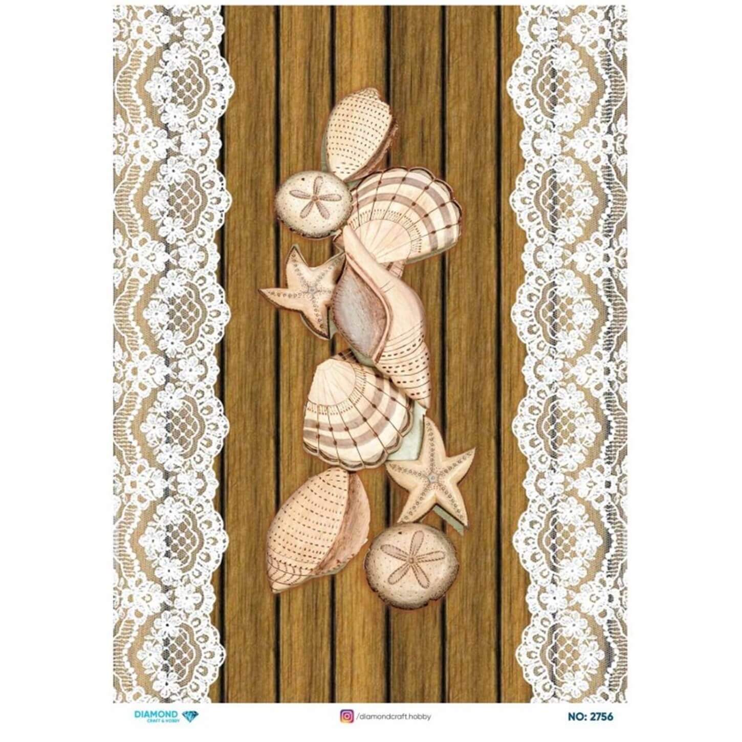 ديكوباج ورق الأرز الماسي 2756