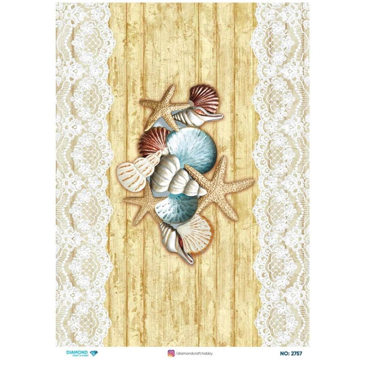 ديكوباج ورق الأرز الماسي 2757