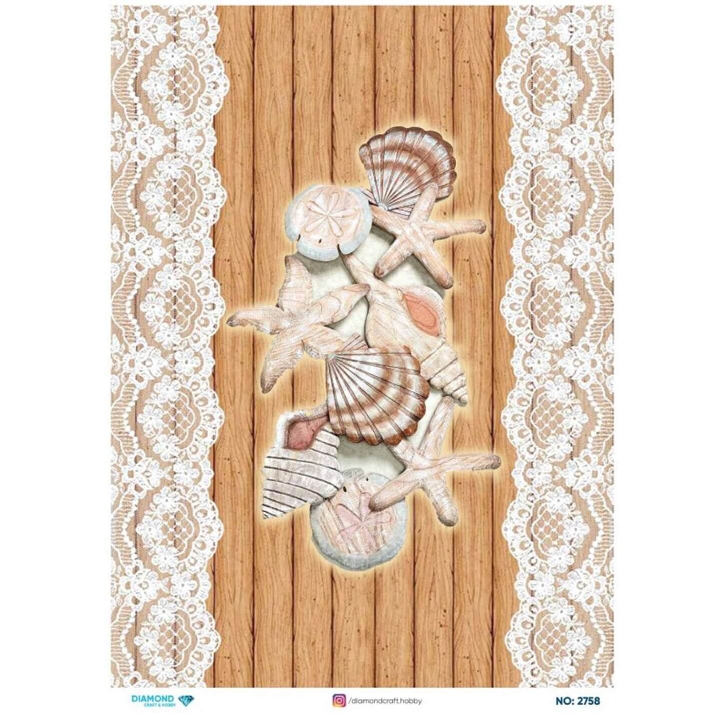 ديكوباج ورق الأرز الماسي 2758