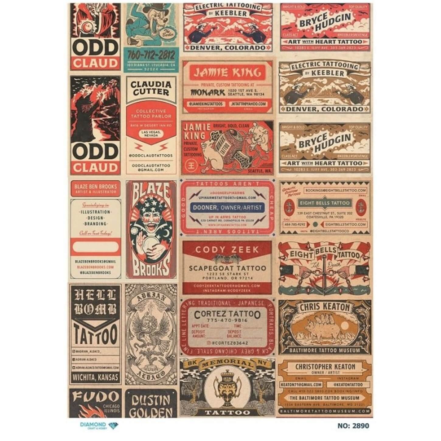 ديكوباج ورق الأرز الماسي 2890