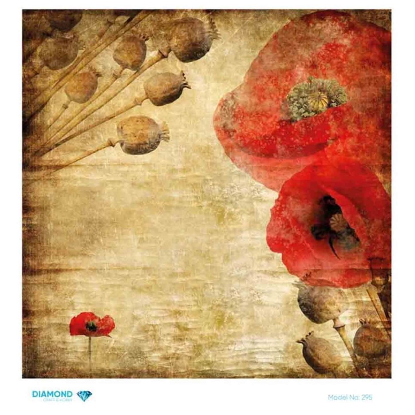 Декупаж рисовой бумагой с бриллиантами 295