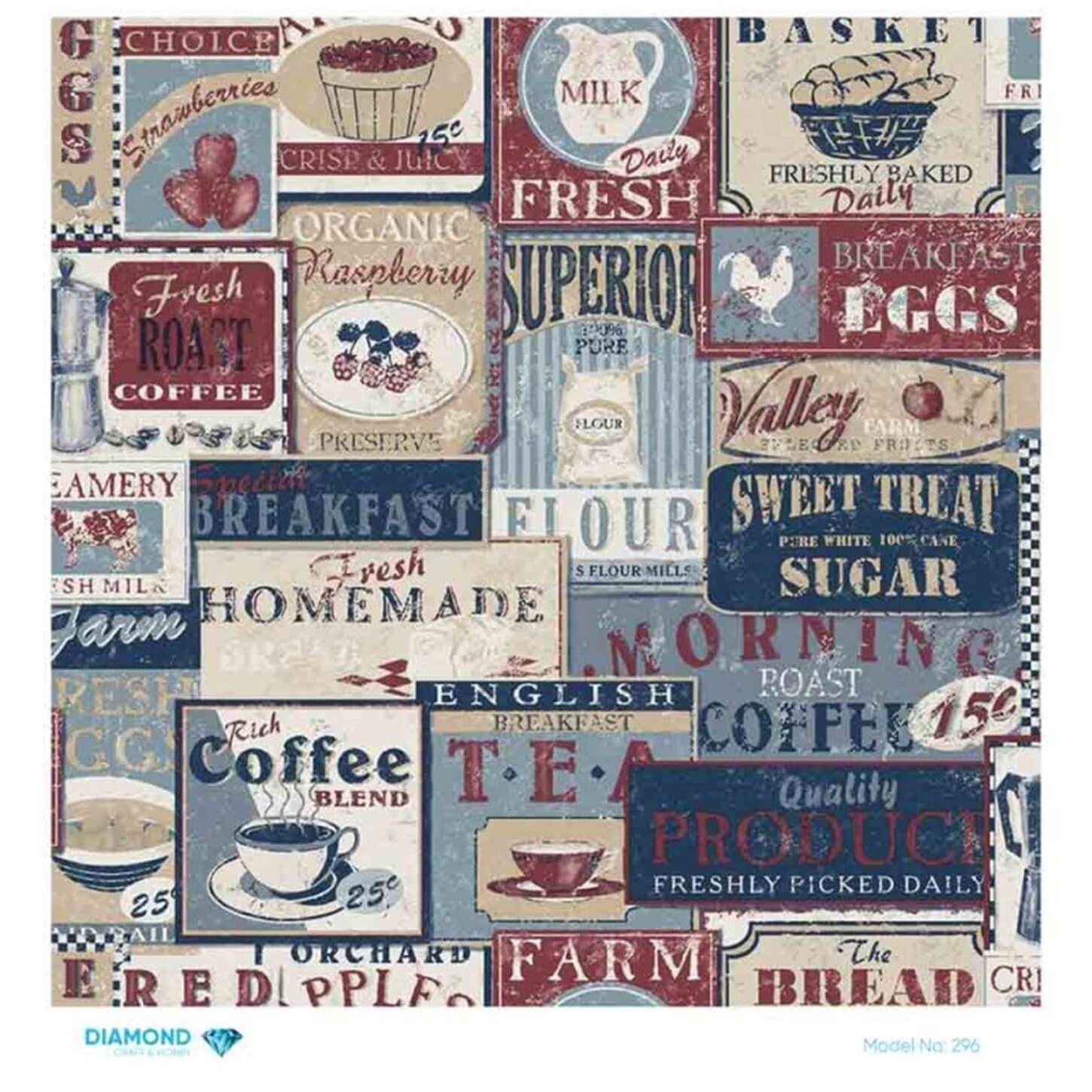 Декупаж рисовой бумагой ромб 296