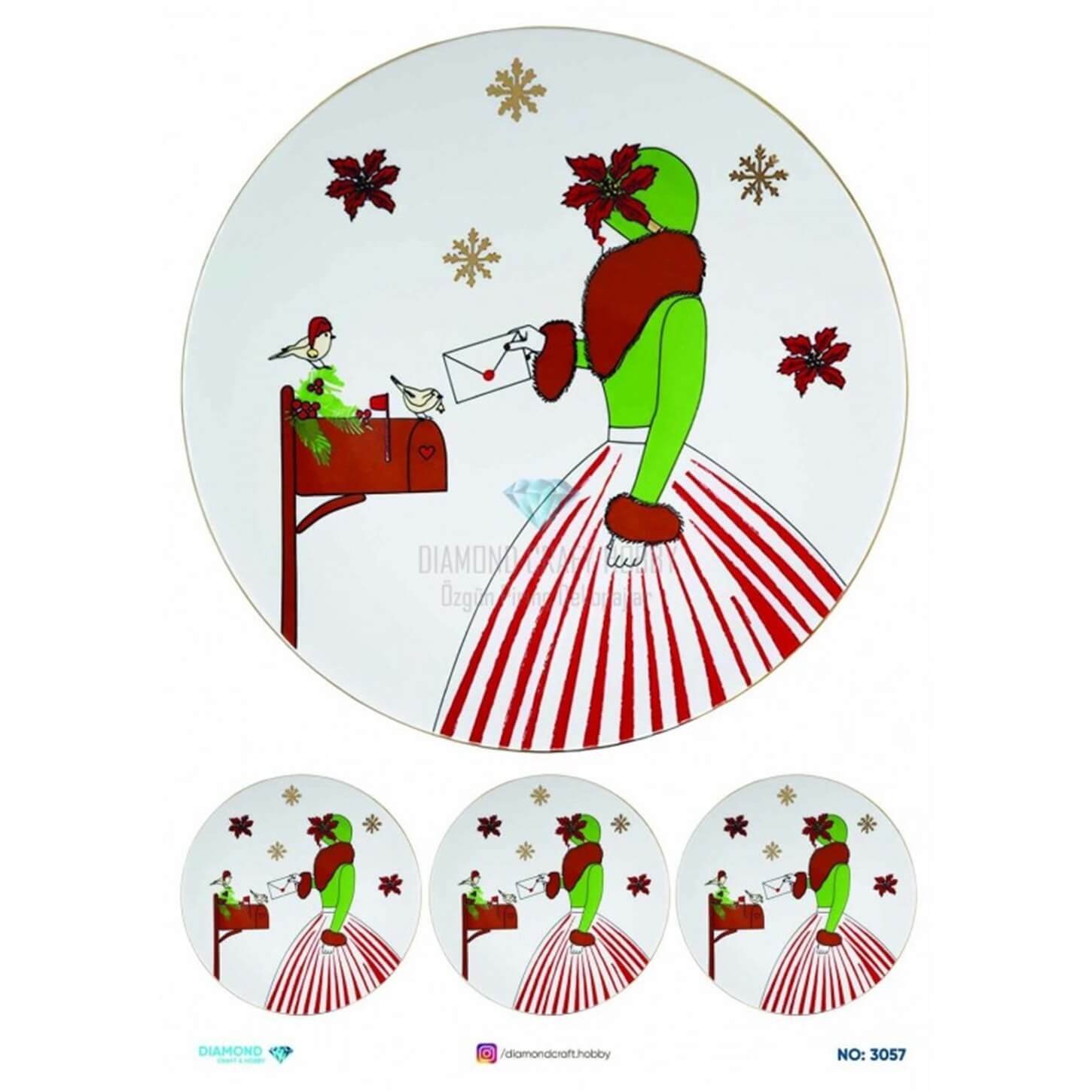 ديكوباج ورق الأرز الماسي 3057