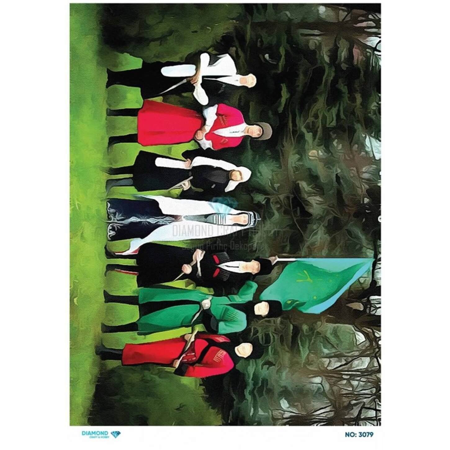 ديكوباج ورق الأرز الماسي 3079