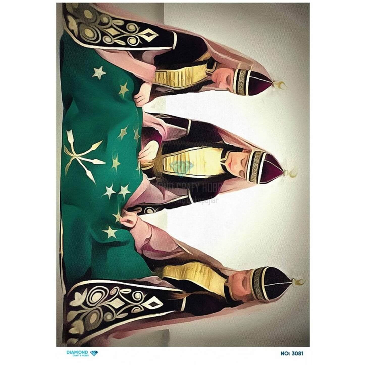 Алмазная рисовая бумага для декупажа 3081