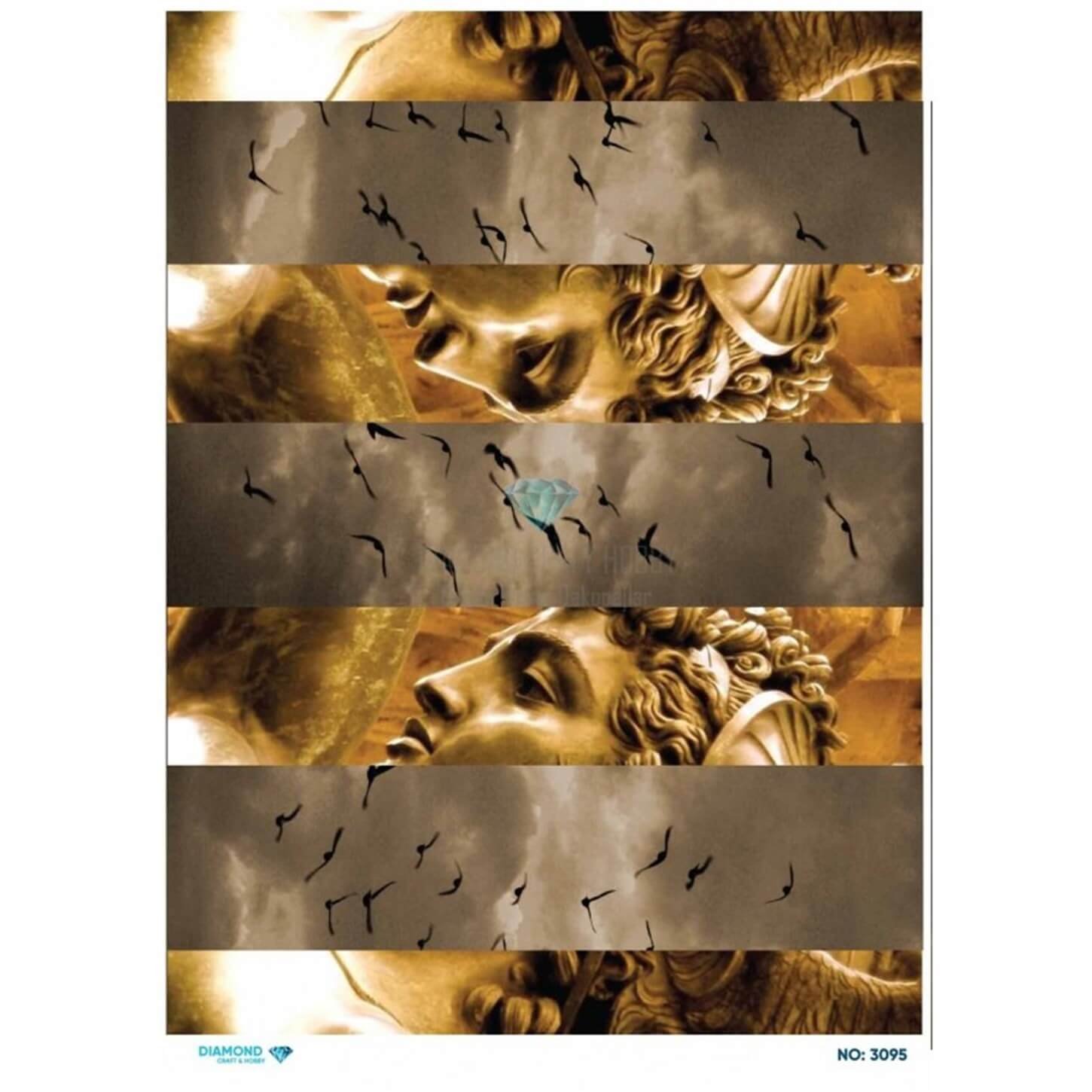 ديكوباج ورق الأرز الماسي 3095