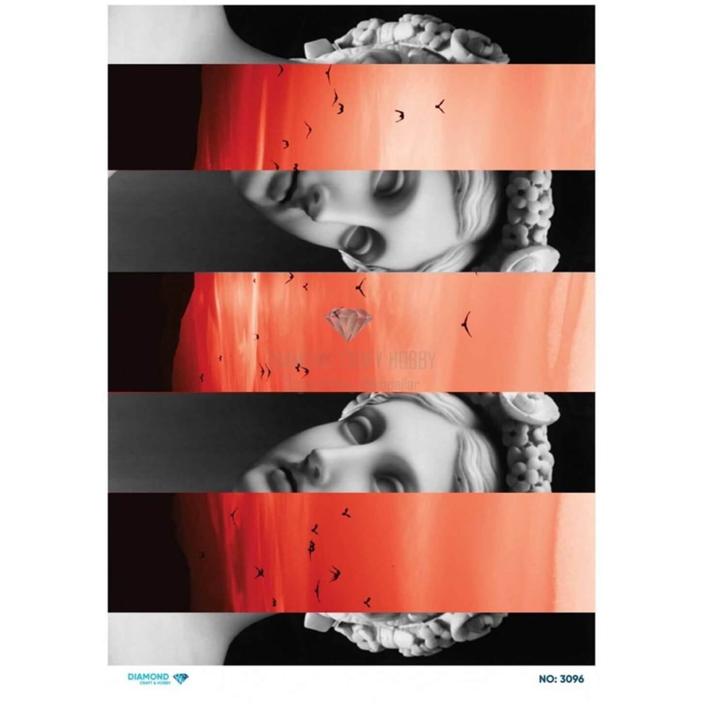 Алмазная рисовая бумага для декупажа 3096