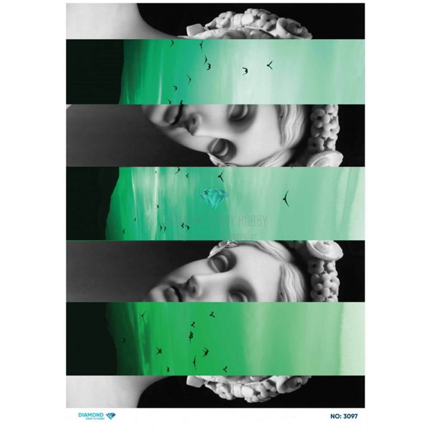 Алмазная рисовая бумага для декупажа 3097